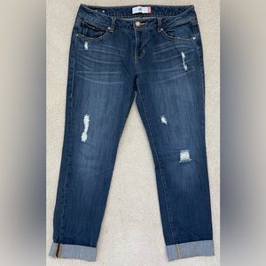 CAbi 6 Slim Boyfriend Distressed Cuffed Jeans